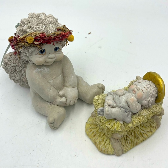 Cast Art Dreamsicles: Modesty Cherub & “Baby Jesus" Nativity Creche Figurines - Picture 4 of 16